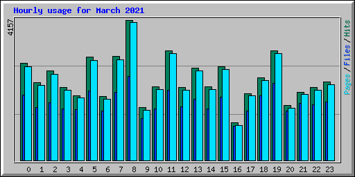 Hourly usage for March 2021