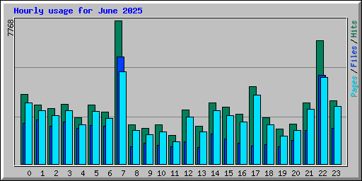 Hourly usage for June 2025
